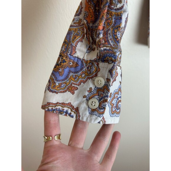 J. Crew Shirt Women's M Medium The Perfect Paisley Long Sleeve Button Down Top - Picture 4 of 4
